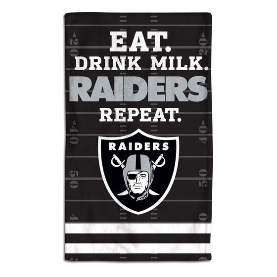 Las Vegas Raiders Baby Burp Cloth 10x17