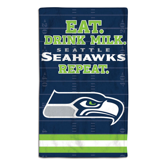 Seattle Seahawks Baby Burp Cloth 10x17