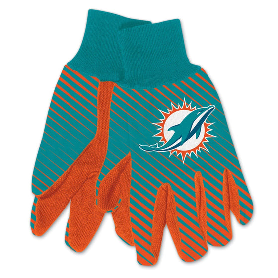 Miami Dolphins Two Tone Adult Size Gloves