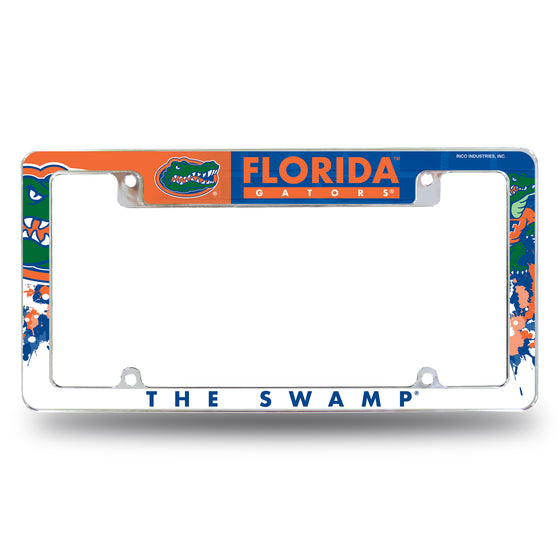 NCAA  Florida Gators Primary 12" x 6" Chrome All Over Automotive License Plate Frame for Car/Truck/SUV