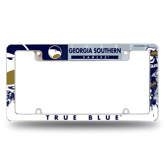 NCAA  Georgia Southern Eagles Primary 12" x 6" Chrome All Over Automotive License Plate Frame for Car/Truck/SUV