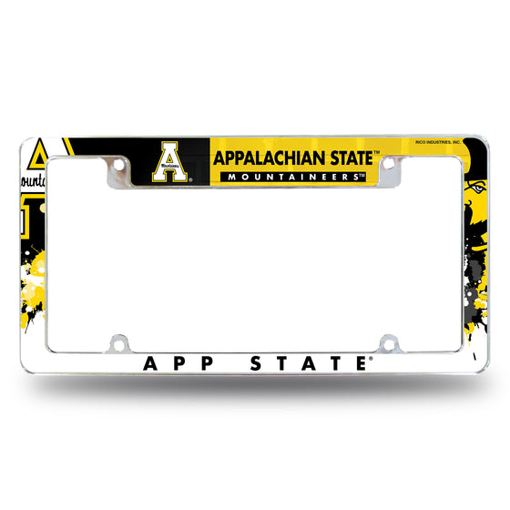 NCAA  Appalachian State Mountaineers Primary 12" x 6" Chrome All Over Automotive License Plate Frame for Car/Truck/SUV