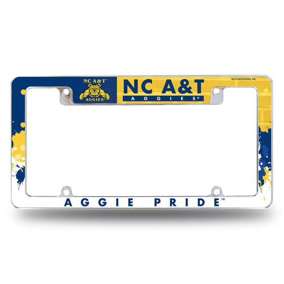 NCAA  North Carolina A&T Aggies Primary 12" x 6" Chrome All Over Automotive License Plate Frame for Car/Truck/SUV