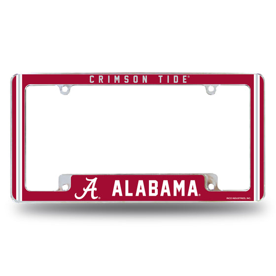 NCAA  Alabama Crimson Tide Classic 12" x 6" Chrome All Over Automotive License Plate Frame for Car/Truck/SUV