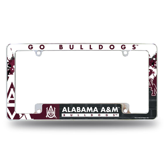 NCAA  Alabama A&M Bulldogs  12" x 6" Chrome All Over Automotive License Plate Frame for Car/Truck/SUV