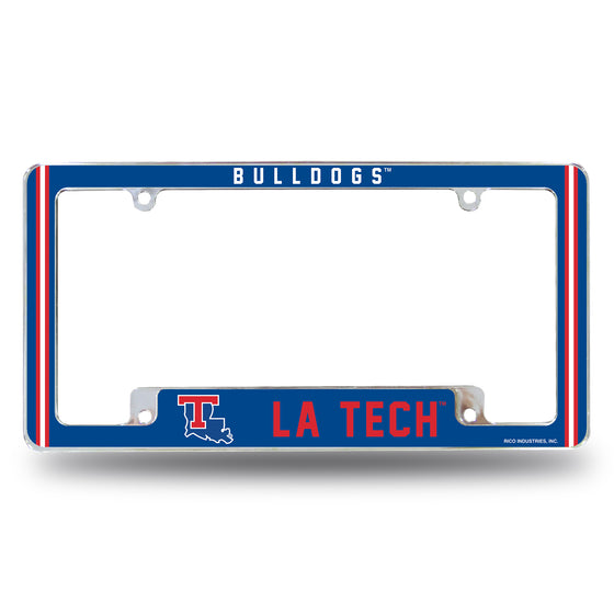 NCAA  Louisiana Tech Bulldogs Classic 12" x 6" Chrome All Over Automotive License Plate Frame for Car/Truck/SUV