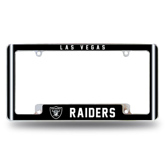 NFL Football Las Vegas Raiders Classic 12" x 6" Chrome All Over Automotive License Plate Frame for Car/Truck/SUV