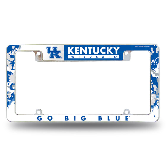 NCAA  Kentucky Wildcats Primary 12" x 6" Chrome All Over Automotive License Plate Frame for Car/Truck/SUV