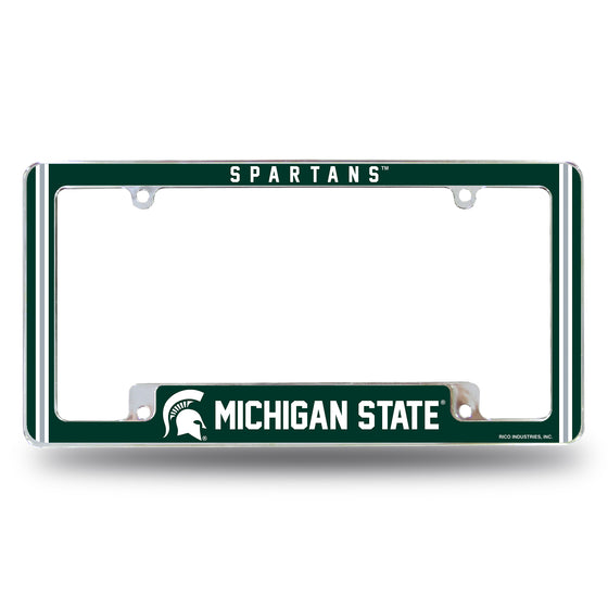 NCAA  Michigan State Spartans Classic 12" x 6" Chrome All Over Automotive License Plate Frame for Car/Truck/SUV