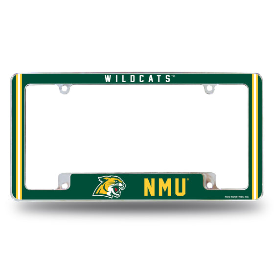 NCAA  Northern Michigan Wildcats Classic 12" x 6" Chrome All Over Automotive License Plate Frame for Car/Truck/SUV