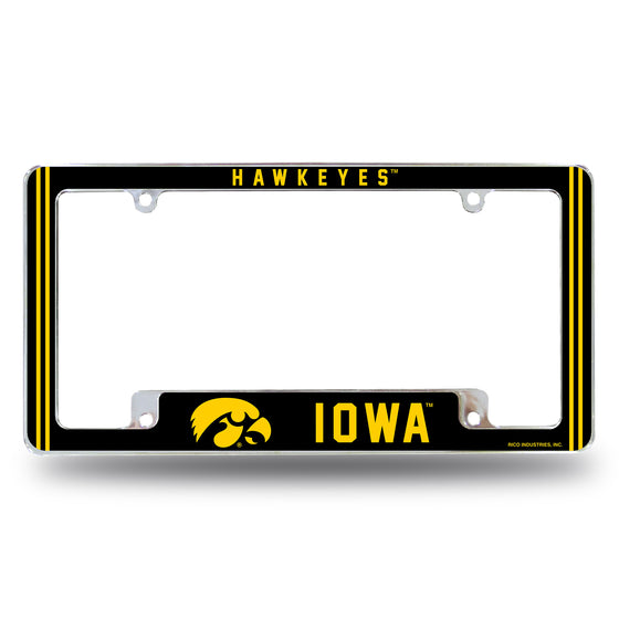 NCAA  Iowa Hawkeyes Classic 12" x 6" Chrome All Over Automotive License Plate Frame for Car/Truck/SUV
