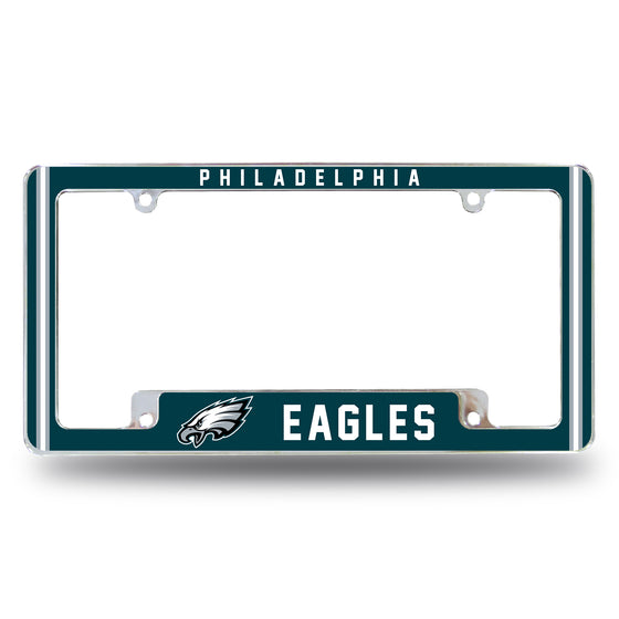 NFL Football Philadelphia Eagles Classic 12" x 6" Chrome All Over Automotive License Plate Frame for Car/Truck/SUV