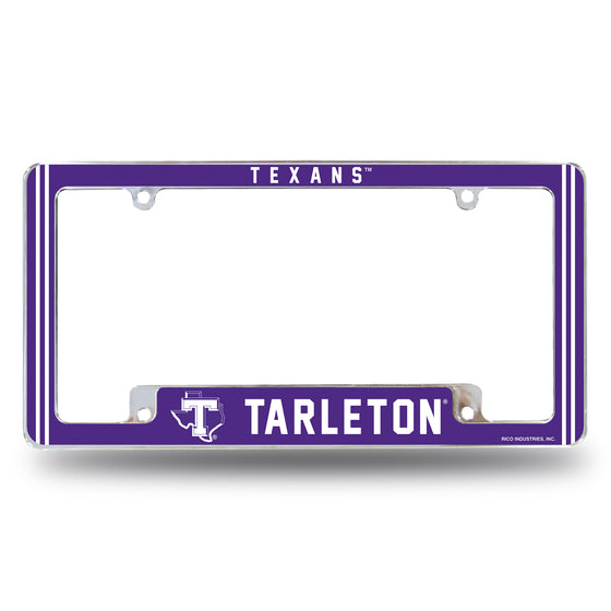 NCAA  Tarleton State Texans Classic 12" x 6" Chrome All Over Automotive License Plate Frame for Car/Truck/SUV