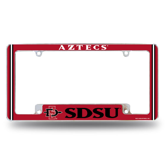 NCAA  San Diego State Aztecs Classic 12" x 6" Chrome All Over Automotive License Plate Frame for Car/Truck/SUV