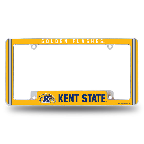 NCAA  Kent State Golden Flashes Classic 12" x 6" Chrome All Over Automotive License Plate Frame for Car/Truck/SUV