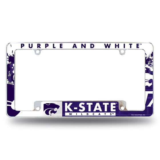 NCAA  Kansas State Wildcats Primary 12" x 6" Chrome All Over Automotive License Plate Frame for Car/Truck/SUV