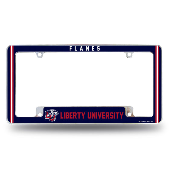 NCAA  Liberty Flames Classic 12" x 6" Chrome All Over Automotive License Plate Frame for Car/Truck/SUV