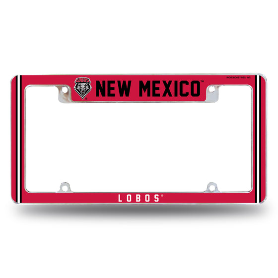 NCAA  New Mexico Lobos Classic 12" x 6" Chrome All Over Automotive License Plate Frame for Car/Truck/SUV