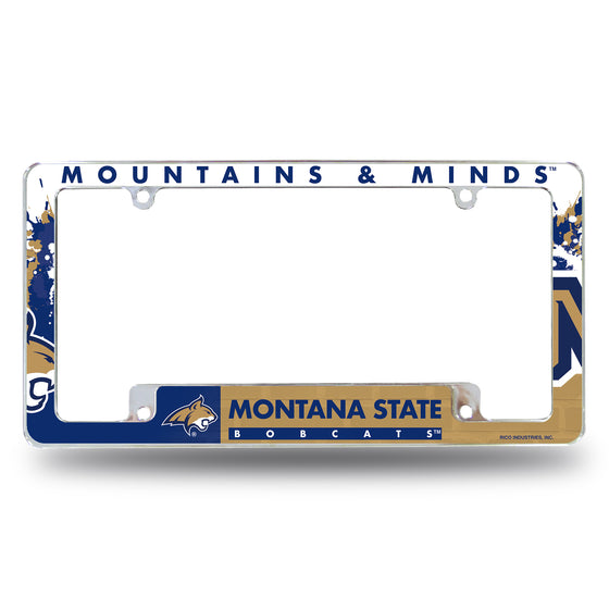 NCAA  Montana State Bobcats Primary 12" x 6" Chrome All Over Automotive License Plate Frame for Car/Truck/SUV