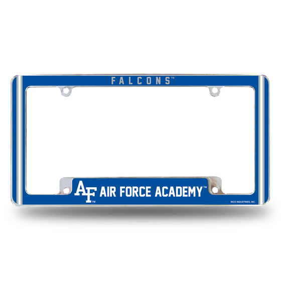 NCAA  Air Force Academy Falcons Classic 12" x 6" Chrome All Over Automotive License Plate Frame for Car/Truck/SUV