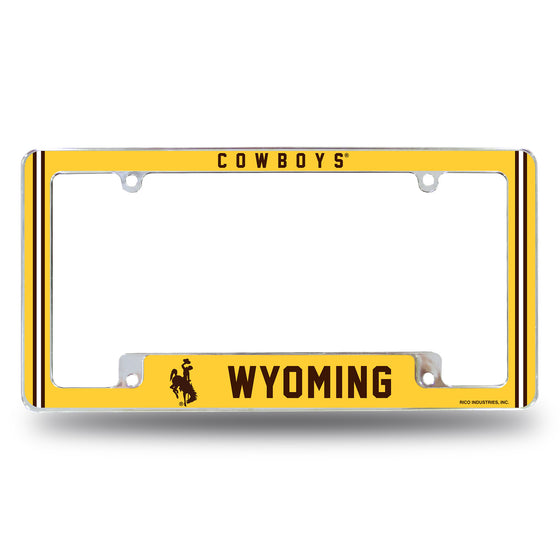 NCAA  Wyoming Cowboys Alternate 12" x 6" Chrome All Over Automotive License Plate Frame for Car/Truck/SUV