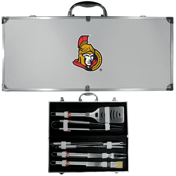 Ottawa Senators 8 pc Stainless Steel BBQ Set w/Metal Case