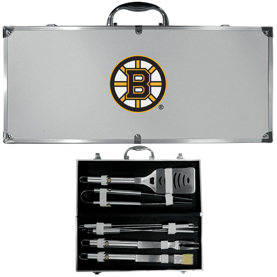 Boston Bruins 8 pc Stainless Steel BBQ Set w/Metal Case