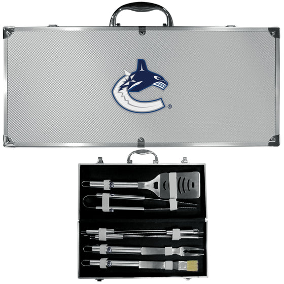 Vancouver Canucks 8 pc Stainless Steel BBQ Set w/Metal Case