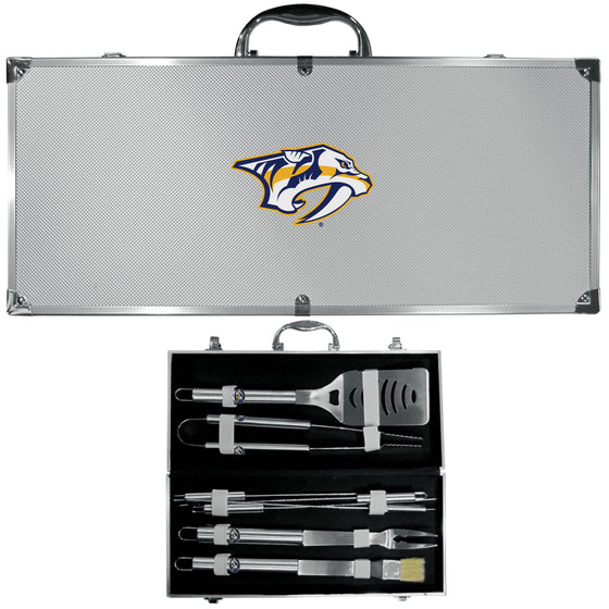 Nashville Predators 8 pc Stainless Steel BBQ Set w/Metal Case