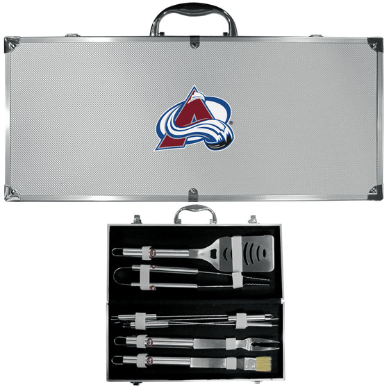 Colorado Avalanche 8 pc Stainless Steel BBQ Set w/Metal Case