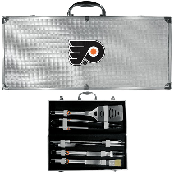 Philadelphia Flyers 8 pc Stainless Steel BBQ Set w/Metal Case