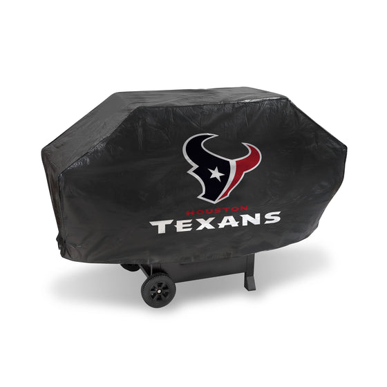 NFL Football Houston Texans Black Deluxe Vinyl Grill Cover - 68" Wide/Heavy Duty/Velcro Staps