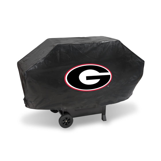 NCAA  Georgia Bulldogs Black Deluxe Vinyl Grill Cover - 68" Wide/Heavy Duty/Velcro Staps