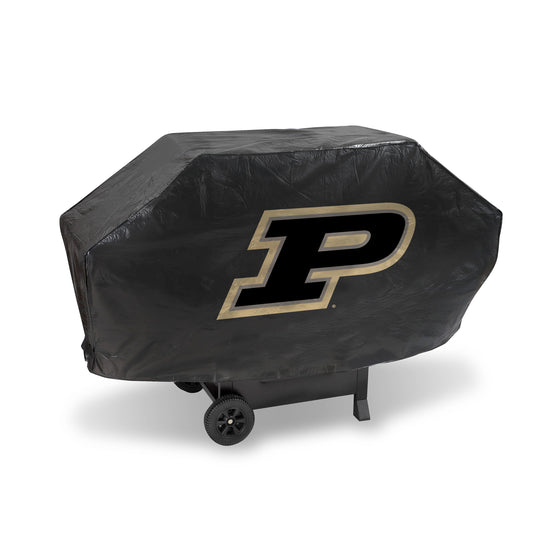 NCAA  Purdue Boilermakers Black Deluxe Vinyl Grill Cover - 68" Wide/Heavy Duty/Velcro Staps