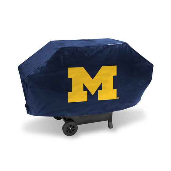 NCAA  Michigan Wolverines Navy Deluxe Vinyl Grill Cover - 68" Wide/Heavy Duty/Velcro Staps
