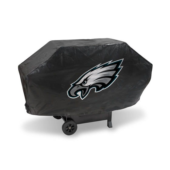 NFL Football Philadelphia Eagles Black Deluxe Vinyl Grill Cover - 68" Wide/Heavy Duty/Velcro Staps