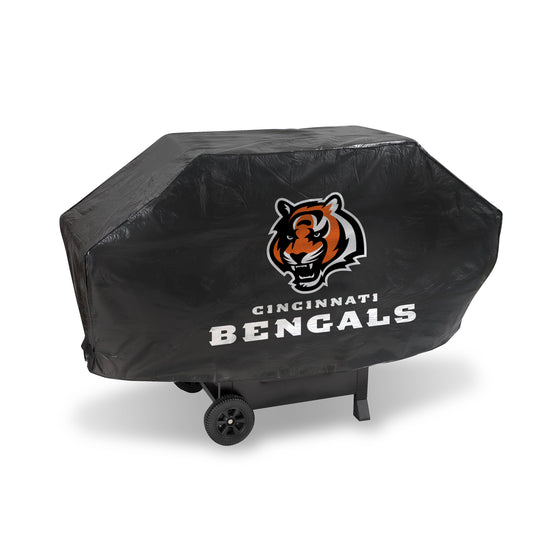 NFL Football Cincinnati Bengals Black Deluxe Vinyl Grill Cover - 68" Wide/Heavy Duty/Velcro Staps