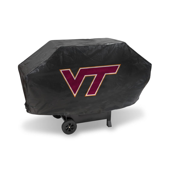 NCAA  Virginia Tech Hokies Black Deluxe Vinyl Grill Cover - 68" Wide/Heavy Duty/Velcro Staps