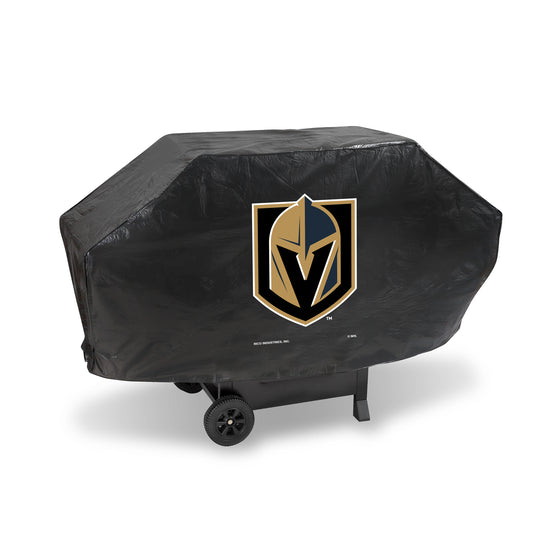 NHL Hockey Vegas Golden Knights Black Deluxe Vinyl Grill Cover - 68" Wide/Heavy Duty/Velcro Staps