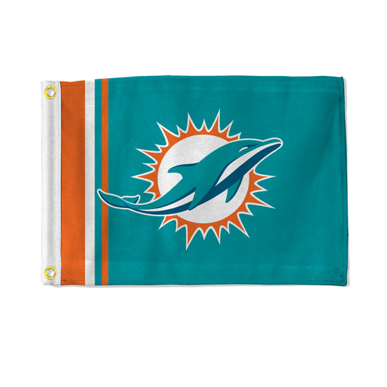 NFL Football Miami Dolphins Stripes Utility Flag - Double Sided - Great for Boat/Golf Cart/Home ect.