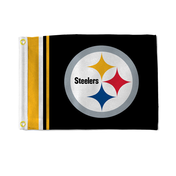 NFL Football Pittsburgh Steelers Stripes Utility Flag - Double Sided - Great for Boat/Golf Cart/Home ect.