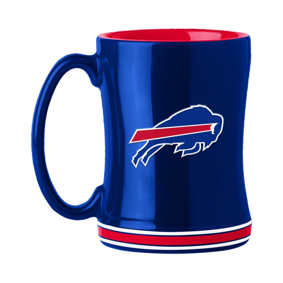 Buffalo Bills Coffee Mug 14oz Sculpted Relief Team Color