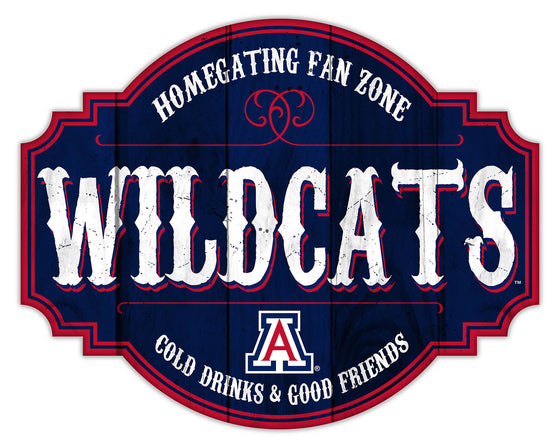 Arizona Wildcats Sign Wood 12 Inch Homegating Tavern - Special Order