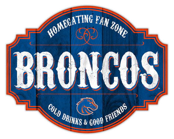 Boise State Broncos Sign Wood 12 Inch Homegating Tavern - Special Order