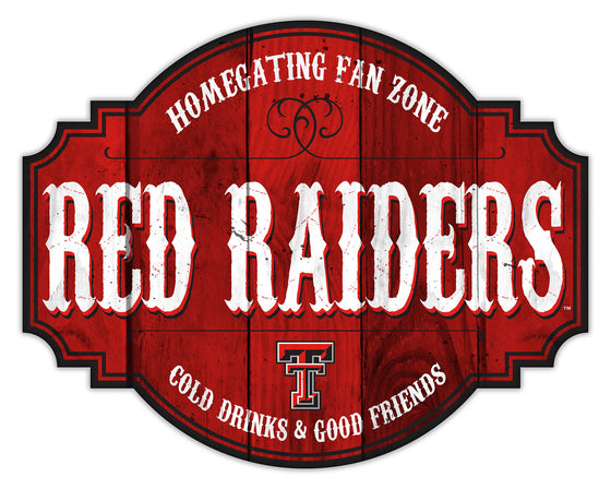 Texas Tech Red Raiders Sign Wood 12 Inch Homegating Tavern - Special Order