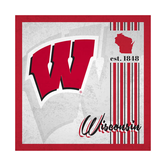 Wisconsin Badgers Sign Wood 10x10 Album Design - Special Order