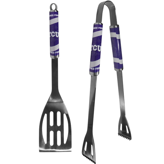 TCU Horned Frogs 2 pc Steel BBQ Tool Set