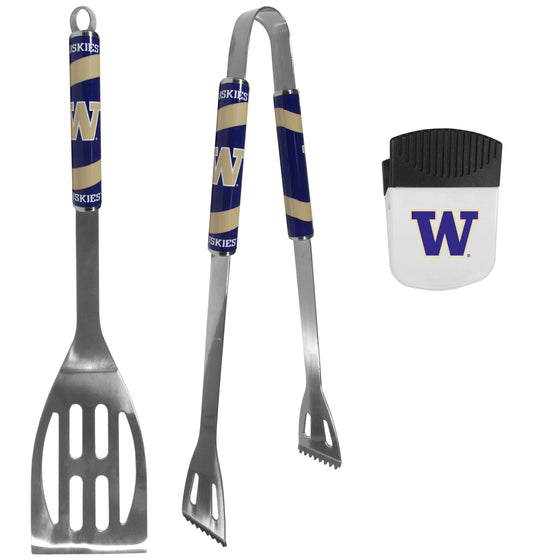 Washington Huskies 2 pc BBQ Set and Chip Clip