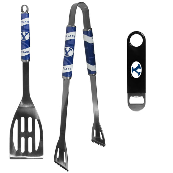 BYU Cougars 2 pc BBQ Set and Bottle Opener