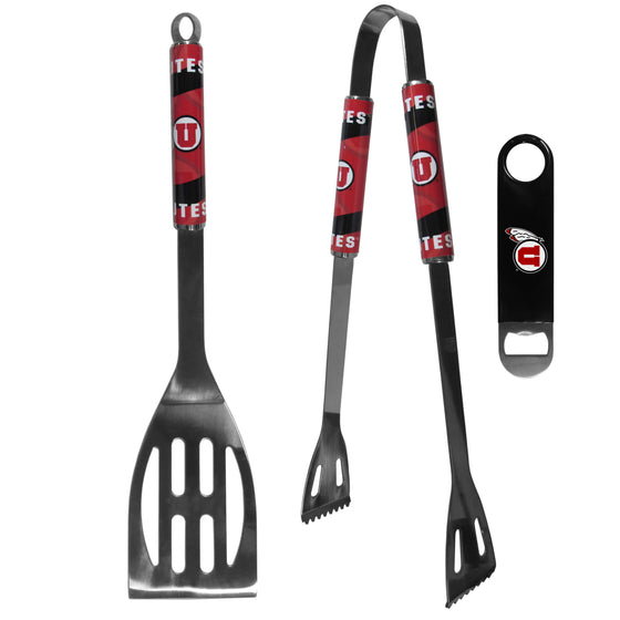 Utah Utes 2 pc BBQ Set and Bottle Opener